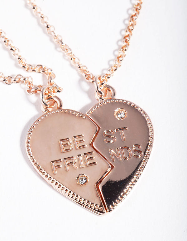 Rose Gold Best Friends Necklace 2 Pack