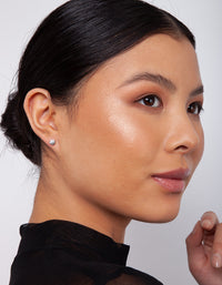 Silver Diamante Curved Bar Earrings - link has visual effect only