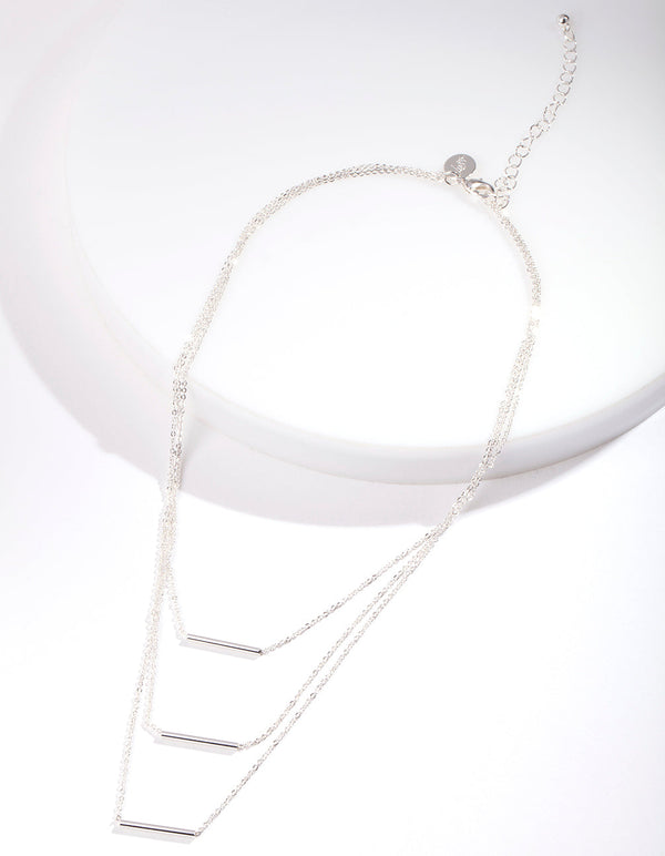 Silver Multi Bar Necklace