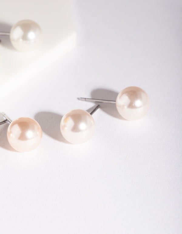 Pearl Stud Earring 3 Pack