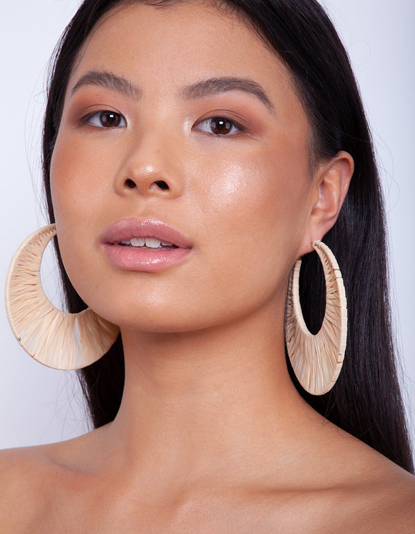 Raffia Oversized Hoop Earrings