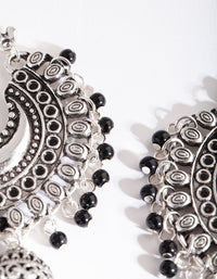 Silver Black Bohemian Beaded Earrings - link has visual effect only