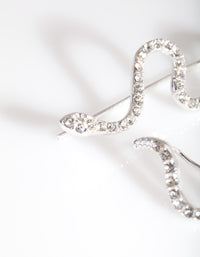 Silver Diamante Snake Climber Earrings - link has visual effect only