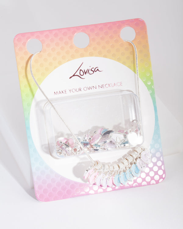 Kids Silver Make Your Own Enamel Letter Necklace