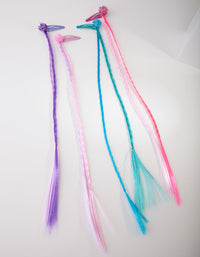 Kids Fabric Pom Pom Faux Hair Clip 4 Pack - link has visual effect only