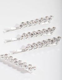 Kids Silver Diamante Hair Slide Pack - link has visual effect only