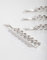 Kids Silver Diamante Hair Slide Pack - link has visual effect only