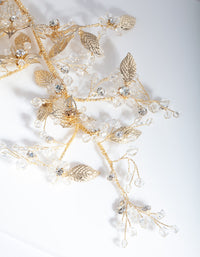 Gold Leaf Diamante Hair Drape - link has visual effect only