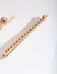 Gold Bead Hair Clip 3 Pack - link has visual effect only