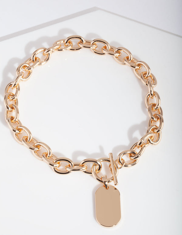 Thick Gold Chain Pendant Necklace