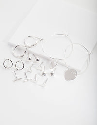 Silver Circle Earring 8 Pack - link has visual effect only
