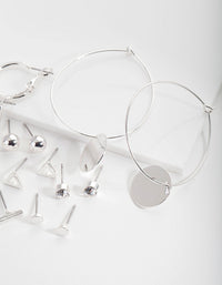 Silver Circle Earring 8 Pack - link has visual effect only