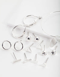 Silver Circle Earring 8 Pack - link has visual effect only