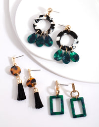 Multicoloured Acrylic Geometric Ear Pack - link has visual effect only