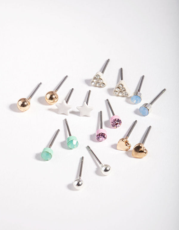 Gold Fun Cute Earring 8 Pack