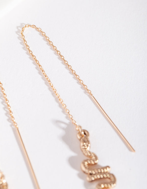 Textured Snake Thread Through Earrings