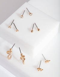 Gouden Essential Snake Oorbel Stud Pack - link has visual effect only