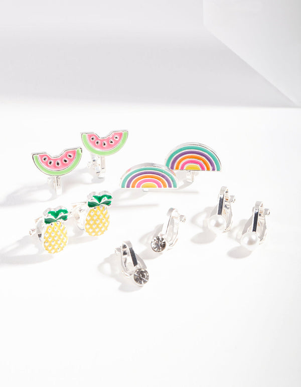 Kids Fruity Clip-On Earring 5 Pack