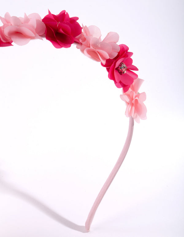 Kids Pink Floral Headband