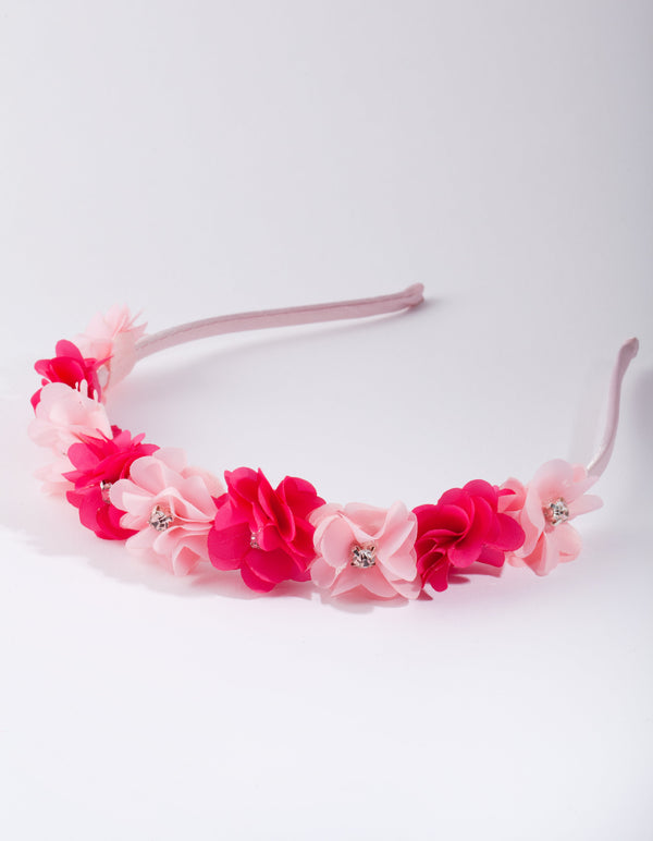 Roze bloemenhoofdband voor kinderen
