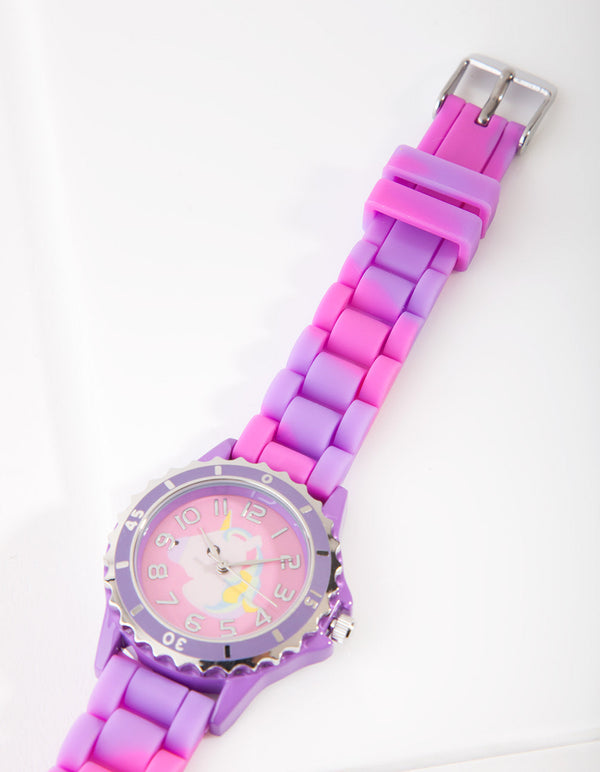 Kids Purple Unicorn Silicon Strap Watch