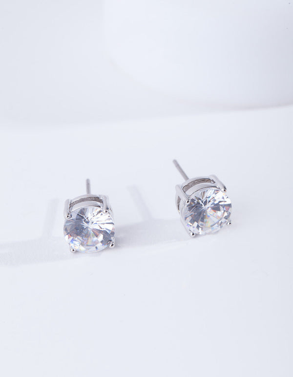 Silver Cubic Zirconia Circle Earrings