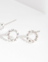 Silver Cubic Zirconia Open Circle Earring 2 Pack - link has visual effect only