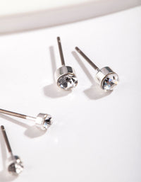 Silver Cubic Zirconia Circle 3 Pack - link has visual effect only