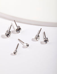 Silver Cubic Zirconia Circle 3 Pack - link has visual effect only