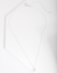 Silver Cubic Zirconia Flower Necklace - link has visual effect only