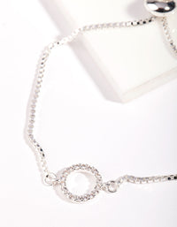 Silver Cubic Zirconia Circle Bracelet - link has visual effect only