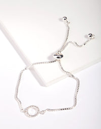 Silver Cubic Zirconia Circle Bracelet - link has visual effect only