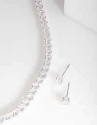 Silver Cubic Zirconia Jewellery Set - link has visual effect only