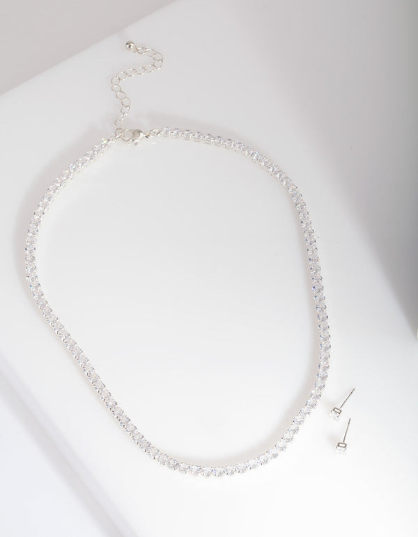 Silver Cubic Zirconia Jewellery Set