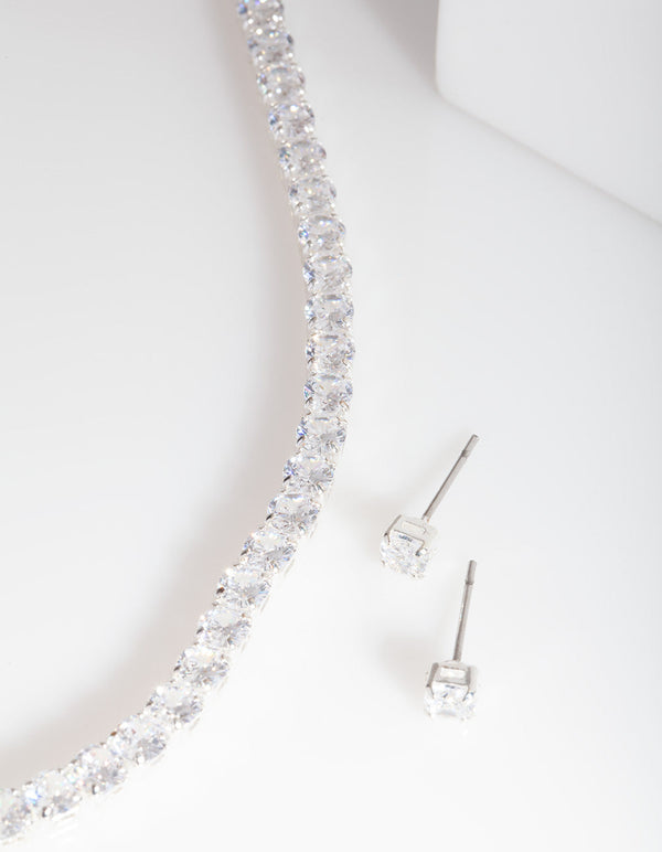 Silver Cubic Zirconia Jewellery Set