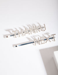 Thank U Next Diamante Hair Clip Pack - link has visual effect only