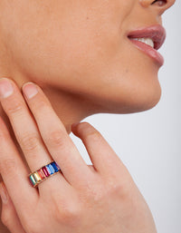 Gouden regenboog edelsteen ring - link has visual effect only
