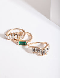 Gold Glam Stone Ring Stack - link has visual effect only
