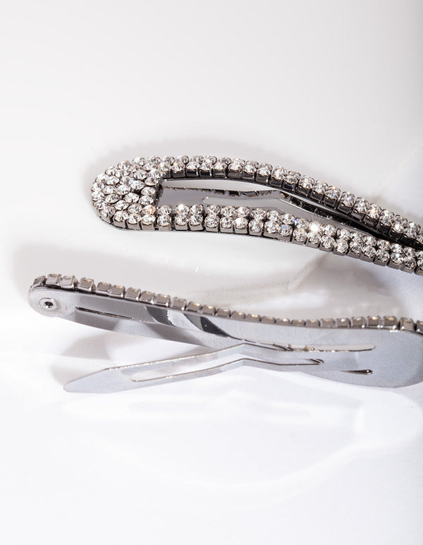Gunmetal Snap Hair Clip Duo