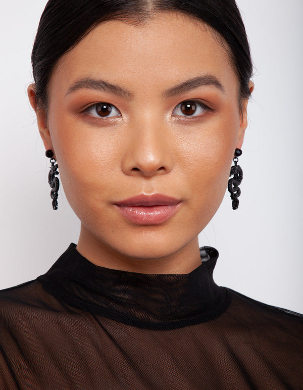 Black Mini Dragon Earrings