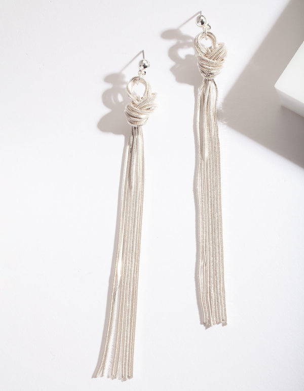 Silver Wrap Thread Earrings