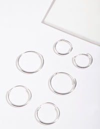 Sterling Silver Classic Hoop 3 Pack - link has visual effect only