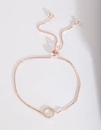Gold Diamante Circle Toggle Bracelet - link has visual effect only
