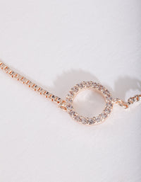 Gold Diamante Circle Toggle Bracelet - link has visual effect only