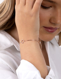 Gold Diamante Circle Toggle Bracelet - link has visual effect only