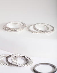 Silver Mixed Metal Ring Pack - link has visual effect only