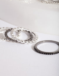 Silver Mixed Metal Ring Pack - link has visual effect only