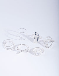 Silver Mixed Body Ring Pack - link has visual effect only