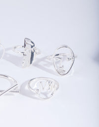 Silver Mixed Body Ring Pack - link has visual effect only