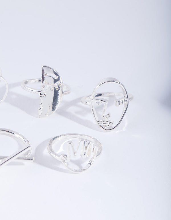 Silver Mixed Body Ring Pack